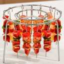 24 Skewers Air Fryer Grill,Stainless Steel Barbecue Rack, Air Fryer Round Hanging Vertical Meat Skewers