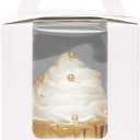 qiqee 60pcs Cupcake Boxes Individual Disposable White Single Box with Window 3.6 * 3.6 * 4.3inch Cupcake Containers/Holders