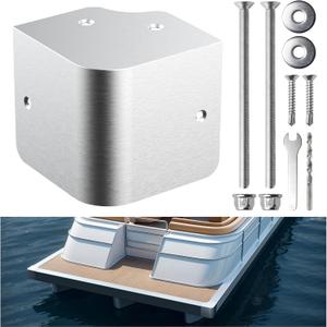 -316 Stainless Pontoon Corner Cap,Pontoon Boat Corner Caps,3.5" Pontoon Boat Corner Guard,for Pontoon Decks, Water Platforms, and Hull Deck Corner. (Brushed)