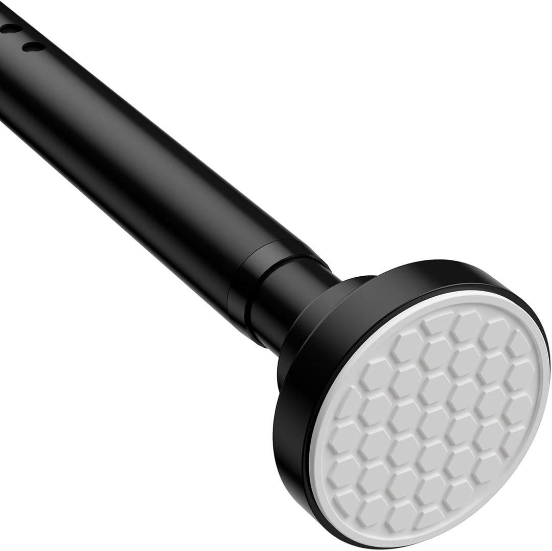 Extra Long Tension Curtain Rod 40-148In (3.3-12 ft) Black, 1.26In Diameter