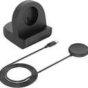 TUCANA Cable and Charger Stand Combo Compatible with Google Pixel Watch, Durable Silicone with Non-Slip Stable Base (Black)