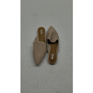 Sandals Women Pointed Toe Low Heel Slide Sandals Summer Slippers Cane Woven Beach Shoes Woman Flat Sandals-B_9