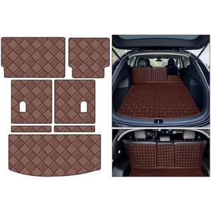 Cargo Mat Compatible with Acura MDX 2014-2020 Trunk Mat + 2ND&3RD Row Rear Backrest Mat Accessories, All Weather Premium Leather Car Trunk Liner Cover Protector