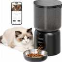 Automatic Cat Feeder with Camera 5G WiFi Timed Cat Food Dispenser, 4L Clog-Free Smart App Control Pet Feeder, 1080P HD Video with Night Vision Healthy Feeding for Small Pets Indoor