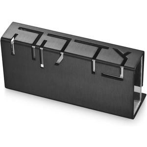 Contemporary Aluminum Tzedakah Box Jewish Charity Box (Black)