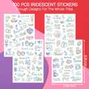 3 x Bachelorette Tattoos for Bride Tribe: 100 pcs Disco Iridescent Shiny Designs - Bachelorette Party Accessories for Bride Squad & Bridesmaids' Night Out