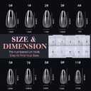 4 x Gelike EC 240PCS Soft Gel Nail Tips Kit - Clear Cover Full Nail Extensions - Medium Almond Pre-Shaped Acrylic False Gelly Nail Tips 10 Sizes for DIY Salon Gift Nail Extensions