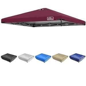 KAMPKEEPER 10x10 Pop Up Canopy Tent Top Replacement Cover Roof with Air Vent, Polyester UV 30 Waterproof for Outdoor Garden Patio Pavilion Sun Shade(Top Only) (Red)
