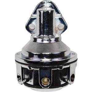 A-Team Performance 12-834 Fuel Pump Small Block Two-Valve Mechanical - Chrome, 6 PSI, 80 GPH - Inline 1/4" NPT Inlet & Outlet with Gaskets - Compatible with Chevy & GMC 262-400 Small Block Engines