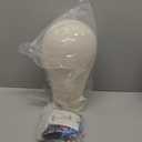 EERYA 21-24 Inch Canvas Block Head Set for Wig Display Making Hair Weave and Styling Mannequin Head with Mount Hole C Stand, Styling Hair Clips, T Needle, C Needles, Thread, Lace Wig Caps (22 Inch)