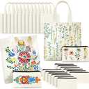 Amylove 12 Pcs Mini Blank Bag Bulk Include Blanks Small Tote Bag Blanks and Small Make up Bags for Sublimation Painting DIY (10 x 10,Natural Color)