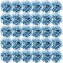 30 Pcs Blue Artificial Peonies Flower Heads 5'' for Craft | Fake Silk Peony with Stems for Wedding Bouquets Table Centerpieces DIY Floral Arrangements Baby Shower Party Home Decor