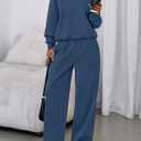 PRETTYGARDEN Womens Sweatsuits 2 Piece Set 2025 Casual Winter Long Sleeve Hoodie Loose Wide Leg Sweatpants Fall Tracksuit (X-Large, Grey Blue)