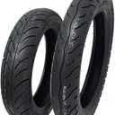 MMG Motorcycle Tire Set, Front 90/90-12 and Rear 90/90-14, Universal Fit, Street Tires (2, Tire Set)