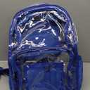 Vorspack Clear Backpack Heavy Duty PVC Transparent Backpack with Reinforced Strap Stitches & Large Capacity for College Workplace Security -Blue