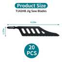 20PCS T142HB Jigsaw Blades, High Carbon Steel T-Shank Blades for Special-Shaped & Flush Cuts in Wood, Plastic & Fiberboard, Professional Scroll Saw Accessories
