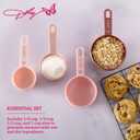 2 x Dolly Parton Blush Nesting Measuring Cups with Butterfly Accents, Perfect Baking Gift, Easy-Read Markings, Set of 4, 1/4, 1/3, 1/2 and 1 Cup Sizes