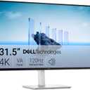 Dell 32 Plus 4K Monitor - S3225QS - 31.5-inch 4K (3840 x 2160) up to 120Hz 16:9 Display, VA Panel, AMD FreeSync Premium, 99% sRGB, 95% DCI-P3, 1500:1 Contrast Ratio, ComfortView - Ash White