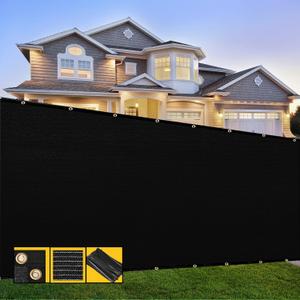Customized 4' x 10' Black Fence Privacy Screen,with Bindings & Grommets,Heavy Duty for Gardens Backyard Patio Tennis Court Pool Construction Project Outdoor Events,We Make Custom Sizes