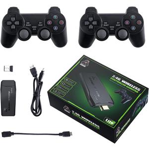Wireless Retro Game Console Stick Built-in 20000+ Classic Games, 4K HDMI Output Nostalgia Plug & Play Retro Video Gaming Stick with 18 Emulators and Dual 2.4G Wireless Controller（64GB Memory Card）