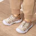 FEETCITY Toddler Slip On Shoes Boys Girls Wide Toddler Tennis Shoes Sports Walking Sneakers (Brown)