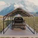 Garveelife 11'x20'x9' Metal Carport, Heavy Duty Steel Car Ports for All-Weather, Vertical Roof Design, for Full-Size Pickup Trucks, Boats, and Tractors