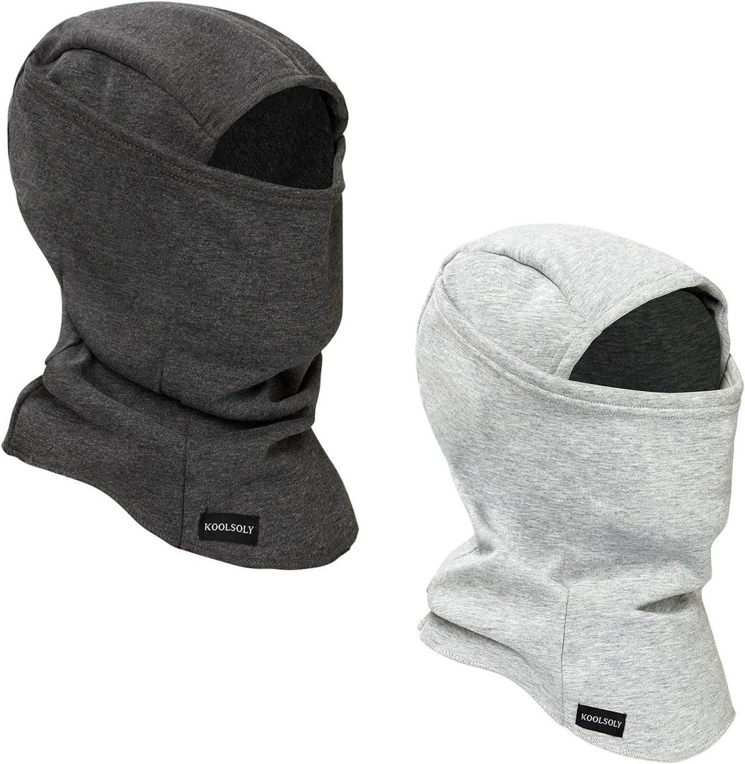 Ski Mask Balaclava Cold Weather Warm and Fleece Face Mask Neck Warmer Full Face Mask for Men&Women (One Size, Gray*dark Grey)