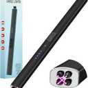 Electric Candle Lighter Rechargeable Windproof Flameless Gifts for Men Husband Dad Dual Arc Stocking Stuffers for Men Him Women Camping Kitchen USB Lighters with Safety Lock Valentines (Black)