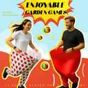 Granny Pants Yard Game with Oversized Pants Bouncy Balls and Pump, Easter Giant Outdoor Tossing Game for Family Reunion Backyard Carnival Party Gathering (Heart, Vivid Color)