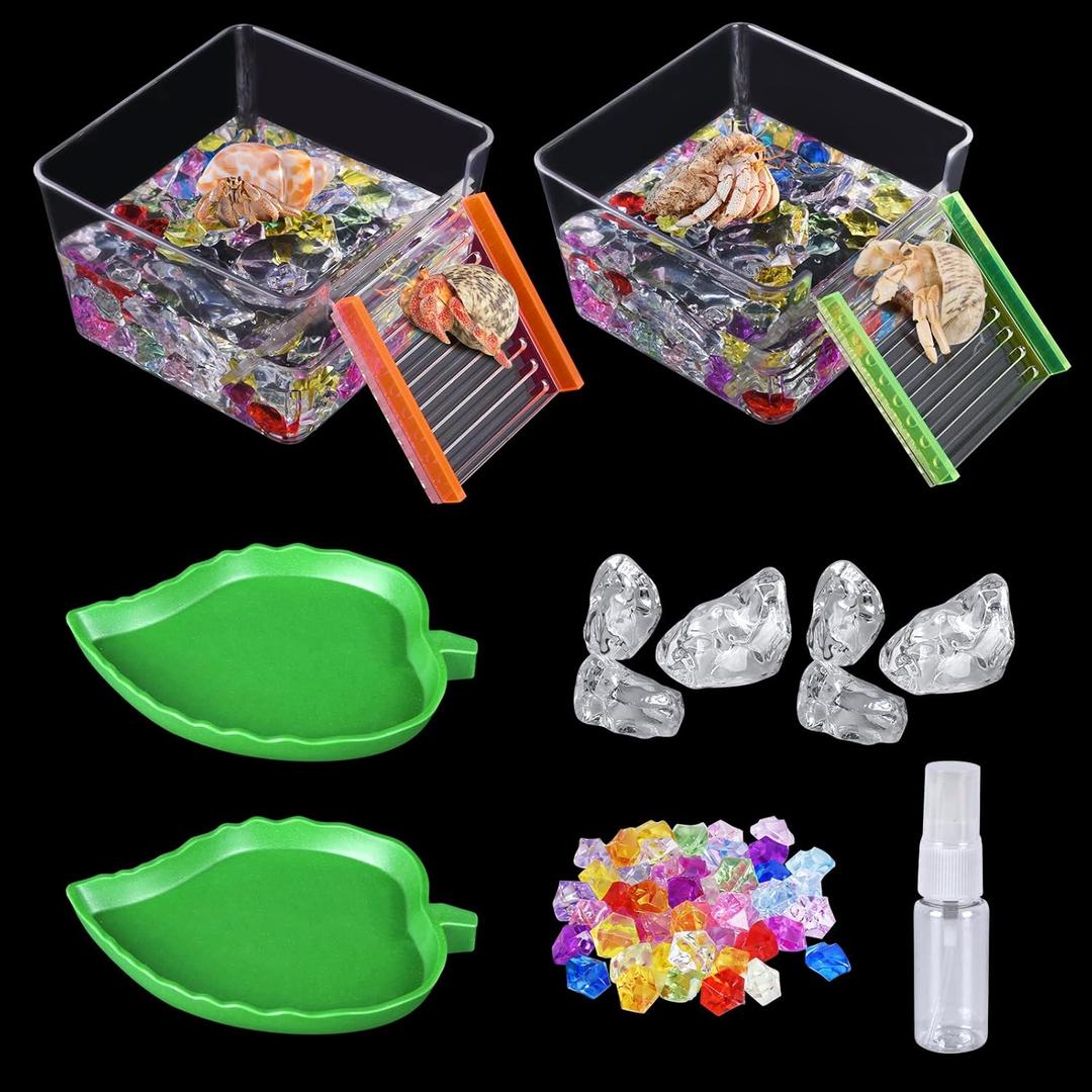 7 Pack Hermit Crab Pool Hermit Crab Water Bowl Dish Hermit Crab Food Bowl Dish Hermit Crab Accessories Starter Kits