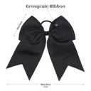 20 PCS 8 Inch Cheer Hair Bows Large Cheerleading Big Hair Bows with Ponytail Holder Hand-made Grosgrain Ribbon Hair Accessories for Teen Girls(Black)