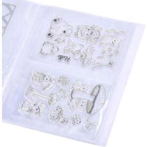 GLOBLELAND 80 Grids Clear Stamps Storage Album Cut Dies Storage Bag Embossing Folder Keeper Cards Folder Bag for DIY Scrapbooking Arts Crafts Collecting 5.11x7inch
