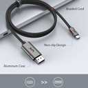 uni USB C to DisplayPort Cable for Home Office (4K@60Hz, 2K@165Hz), Sturdy Aluminum USB Type-C to DisplayPort Cable [Thunderbolt 3/4 Compatible] for MacBook Pro/Air, iPhone 15 Pro/Max, XPS, Surface (6FT)