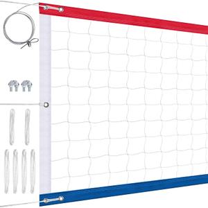 Volleyball Net Outdoor,Upgraded Professional Heavy Duty Weatherproof with Steel Cable,Thick Borders Regulation Size 32x3FT,Durable and Stable for Backyard