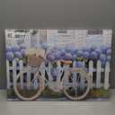 TIEHAOMAI Floral Bicycle Wall Art Bike with Flowers Paintings Blue Hydrangea Pictures Country Prints for Farmhouse DecorFloral-1,16x24inch (40x60cm)