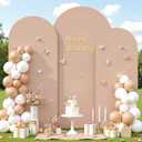 Nude Arch Covers 3 Set - 4FT, 5FT, 6FT Nude Arch Backdrop Cover Spandex Wedding Arch Stand Covers for Bridal Shower Wedding Baby Shower Birthday Party Ceremony Banquet Photo Background Decorations
