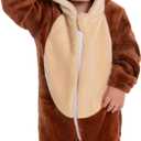 OLAOLA Baby Animal Costume Onesie, Unisex Toddler Romper, Plush Dress Up Infant Outfits Halloween Cosplay Jumpsuit (2-3T/Height 36"-39", Reindeer)