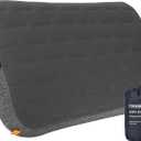TREKOLOGY Camping Pillow - Large Inflatable (24"x15") for Home-Like Comfort, Portable & Ergonomic, Easy to Clean, Durable & Leak-Proof, Removable Strap for Secure Fit ALUFT Ultra (Grey)