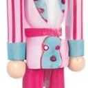 IMIKEYA Christmas Nutcrackers Figure: 1PCS Pink Wooden Nutcracker Soldier Christmas Ornament Decoration Ornament for Xmas Indoor Tabletop Desktop Shelves