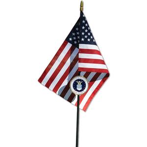 US Air Force Grave Veteran Marker with American Flag - 30" Tall Cemetery Graveside Memorial with Officially Licensed Military Seal - by Allied Flag