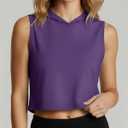 Real Essentials 3 Pack: Women's Dry-Fit Sleeveless Cropped Tank Top Hoodie - Athletic Crop Sweatshirt (XXL)