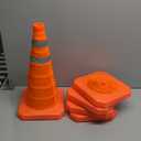 [5 Pack]18 Inch Collapsible Traffic Safety Cones - Parking Cones with Reflective Collars,Orange Safety Cones for Parking lotDriveway, Driving Training etc. (18Inch)