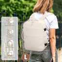 Pritent Travel Backpack for Women Man, Waterproof Personal Item Travel Bag Airline Approved Laptop Backpack Bookbag Weekender bags for Business,Travel, Work Fits 15.6 inch Laptop (Medium,Beige)