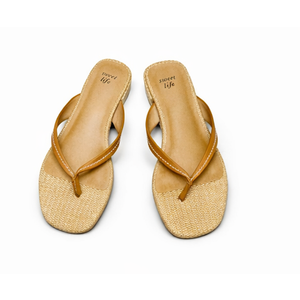 Sweet Life Women Square Open Toe Flats Sandals Slip On Backless Flip Flops Dressy Beach Daily Slides Shoes Size 6