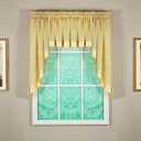 2 x Today's Curtain, Silhouette Stripe Sheer Swag 38", Gold, 60" W x 38" L