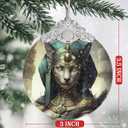 Christmas Decorations Ornaments, Stained Glass Ornament, Christmas Tree Ornaments, 2025 Gift Ornament, Xmas Gift for Friend Family Coworker - Egyptian Goddess Bastet