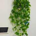 2PCS Artificial Green Leaf Rattan Leaves Hanging