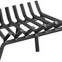 Mr IRONSTONE Fireplace Grate 24 inch Solid Steel Heavy Duty Firewood Log Burning Rack Fire Grates for Outdoor Kindling Tools Pit Indoor Fireplace Log Holder Wrought Iron Wood Stove