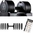 BYZOOM FITNESS Pure Series Adjustable Dumbbell - 12.5/25/27.5/75lb - ONE UNIT OR PAIR(check QTY before purchase) - 5-in-1/ 10-in-1 / 21-in-1 Flexible Hand Weights for Home Gym, Strength Training & Fitness Workouts, White OR Black