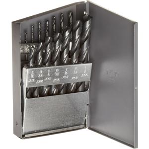 Chicago Latrobe 150ASP Series High-Speed Steel Jobber Length Drill Bit Set with Metal Case, Heavy Duty, Black Oxide Finish, 135 Degree Split Point, Inch, 15-piece, 1/16" - 1/2" in 1/32" increments